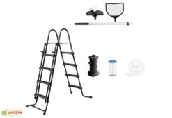 Summer Waves Piscine Hors-sol Tubulaire Ronde Effet Teck – ø 4,88 M -Hevea Jardin Magasin accessoires piscine tubulaire 1