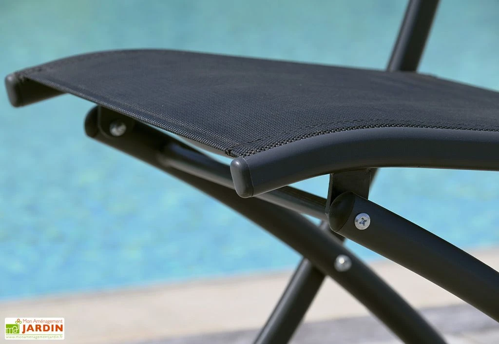 Chaise De Jardin Textilène Pliante Noire 4 Chaise De Jardin Textilène Pliante Noire – Image 4