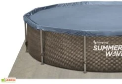Summer Waves Piscine Hors-sol Tubulaire Ronde Effet Tressé – ø 4,57 M -Hevea Jardin Magasin bach tapis sol piscine tubulaire rattan