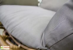 Balancelle De Jardin En Résine Tressée Marron - Bora Bora -Hevea Jardin Magasin balancelle jardin resine tressee bora bora detail coussin