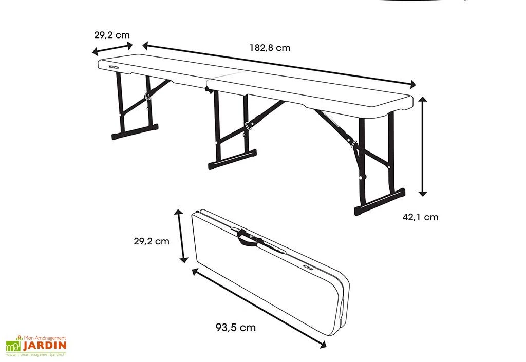 Lifetime Banc Pliable En Acier Et PEHD 182 X 29 Cm 3 Lifetime Banc Pliable En Acier Et PEHD 182 X 29 Cm – Image 3