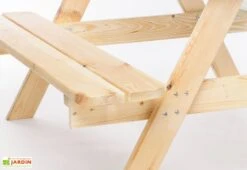 Pinolino Table De Pique-nique En Bois Pour Enfant – Nicky Maxi -Hevea Jardin Magasin banc table pique nique enfant bois