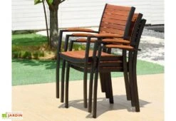 Chaise De Jardin En Bois D’Eucalyptus Et Aluminium Flamingo 5 Chaise De Jardin En Bois D’Eucalyptus Et Aluminium Flamingo -Hevea Jardin Magasin chaise jardin bois eucalyptus flamingo 2