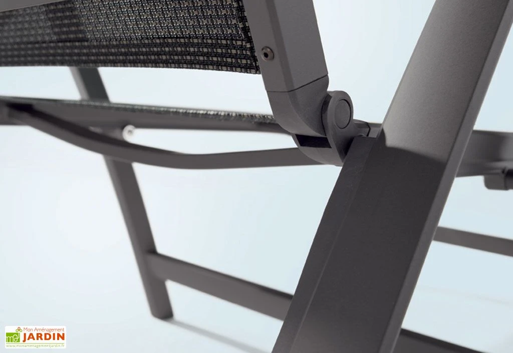 Bain De Soleil Alu, Teck Et Textilux Catena Anthracite (lot De 2) 3 Bain De Soleil Alu, Teck Et Textilux Catena Anthracite (lot De 2) – Image 3