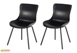 Lot De 2 Chaises De Jardin - Sophie Rondo Dining -Hevea Jardin Magasin chaises jardin noires sophie