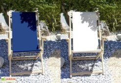 Chilienne En Bois Et Coton Avec Accoudoirs Lona – Tissu Uni -Hevea Jardin Magasin chilienne bois tissu lona uni