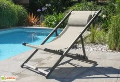 Chilienne De Jardin En Aluminium Et Textilène - Julia 8 Chilienne De Jardin En Aluminium Et Textilène - Julia -Hevea Jardin Magasin chilienne de jardin gris anthracite terrasse