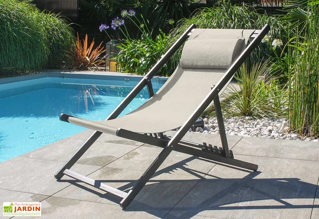 Chilienne De Jardin En Aluminium Et Textilène - Julia 3 Chilienne De Jardin En Aluminium Et Textilène - Julia – Image 3