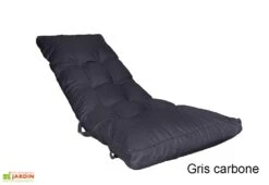 Coussin Pour Bain De Soleil En Polyester Et Coton -Hevea Jardin Magasin coussin bain de soleil gris carbone
