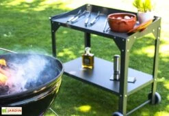 Desserte De Jardin En Acier Galvanisé Cucinato 91 X 54 X 81 Cm -Hevea Jardin Magasin desserte jardin metal barbecue