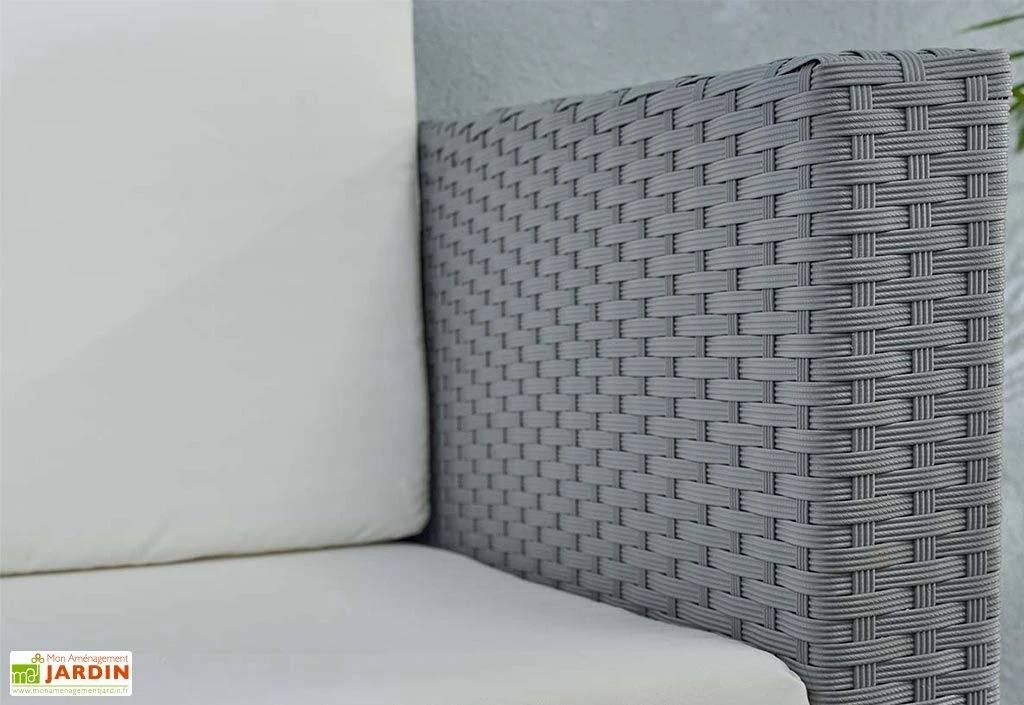Salon De Jardin 4 Places En Aluminium Et Résine Tressée - Belem 5 Salon De Jardin 4 Places En Aluminium Et Résine Tressée - Belem – Image 5