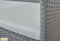 Salon De Jardin 4 Places En Aluminium Et Résine Tressée - Barcelone -Hevea Jardin Magasin detail fauteuil jardin resine tressee gris