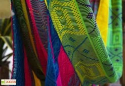 Hamac Double En Tissu Fait Main 1,80 X 2,40 M - Medellin XXL -Hevea Jardin Magasin detail toile hamac medellin xxl