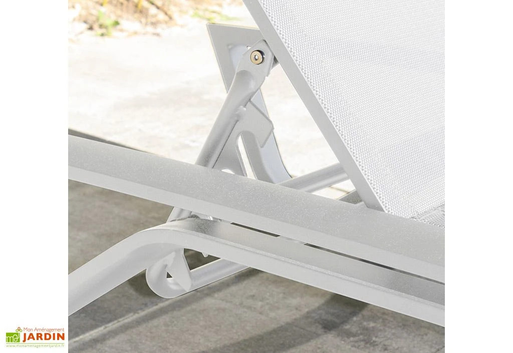 Bain De Soleil En Aluminium Et Textilène - Figari 2 Bain De Soleil En Aluminium Et Textilène - Figari – Image 2