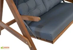 Balancelle De Jardin 2 Personnes - Bois Imprégné – Paris 1700 -Hevea Jardin Magasin details assise balancelle jardin bois westmann as2051a