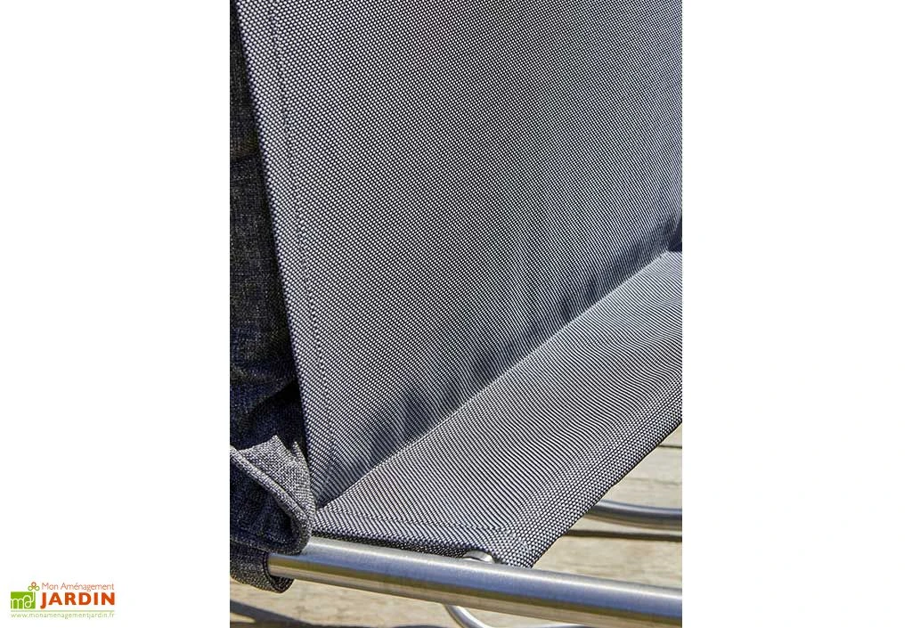 Rocking Chair De Jardin En Inox Et Textilène - Caprera 5 Rocking Chair De Jardin En Inox Et Textilène - Caprera – Image 5