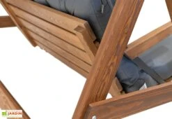 Balancelle De Jardin 2 Personnes - Bois Imprégné – Paris 1700 -Hevea Jardin Magasin details balancelle jardin bois westmann as2051a