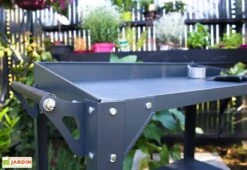 Desserte De Jardin En Acier Galvanisé Cucinato 91 X 54 X 81 Cm -Hevea Jardin Magasin details chariot jardin acier