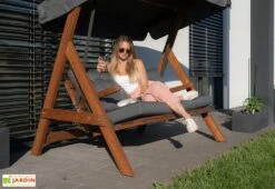 Balancelle De Jardin 2/3 Personnes - Bois Imprégné – Paris 2000 -Hevea Jardin Magasin detente balancelle jardin bois traite westmann