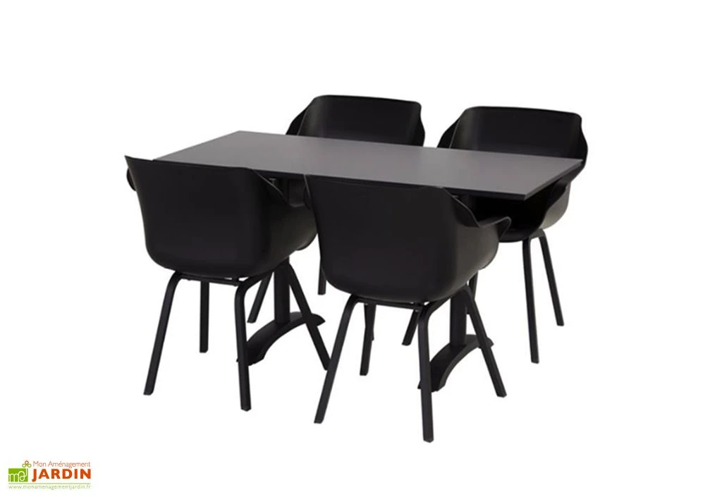 Ensemble Repas De Jardin 4 Personnes En Aluminium Et Résine Sophie Noir 1 Ensemble Repas De Jardin 4 Personnes En Aluminium Et Résine Sophie Noir