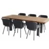 Ensemble Repas De Jardin 6 Personnes Aluminium, Teck Et Résine Anthracite