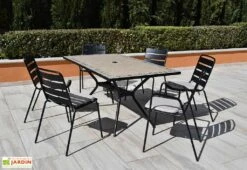 Ensemble Repas De Jardin 6 Personnes En Métal Et Mosaïque Zelie
