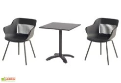 Ensemble Repas De Jardin 2 Personnes En Aluminium Et Résine Jill