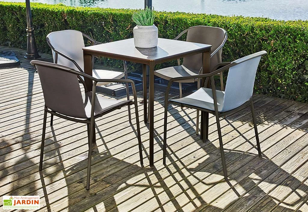 Fauteuil De Jardin Empilable En Aluminium Laqué – Rod 4 Fauteuil De Jardin Empilable En Aluminium Laqué – Rod – Image 4