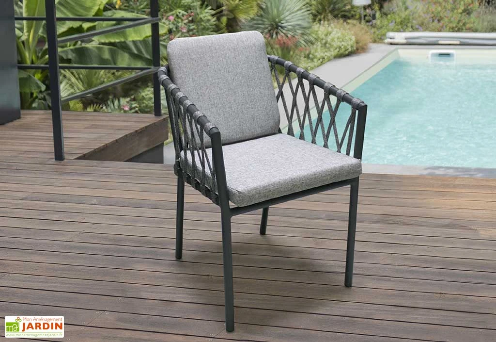 Fauteuil De Jardin En Aluminium Et Corde Pilat 2 Fauteuil De Jardin En Aluminium Et Corde Pilat – Image 2
