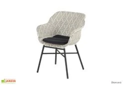 Fauteuil De Jardin En Aluminium Et Résine Tressée Delphine Dining 7 Fauteuil De Jardin En Aluminium Et Résine Tressée Delphine Dining -Hevea Jardin Magasin fauteuil jardin aluminium osier delphine dining diamond