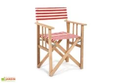 Fauteuil De Jardin Metteur En Scène En Bois Et Tissu Lona -Hevea Jardin Magasin fauteuil jardin chaise metteur en scene rayee 3