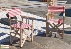 Fauteuil De Jardin Metteur En Scène En Bois Et Tissu Lona -Hevea Jardin Magasin fauteuil jardin chaise metteur en scene rayee 4