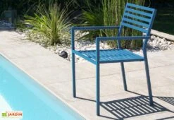 Fauteuil De Jardin Empilable En Aluminium Gaston (4 Coloris) -Hevea Jardin Magasin fauteuil jardin gaston 3