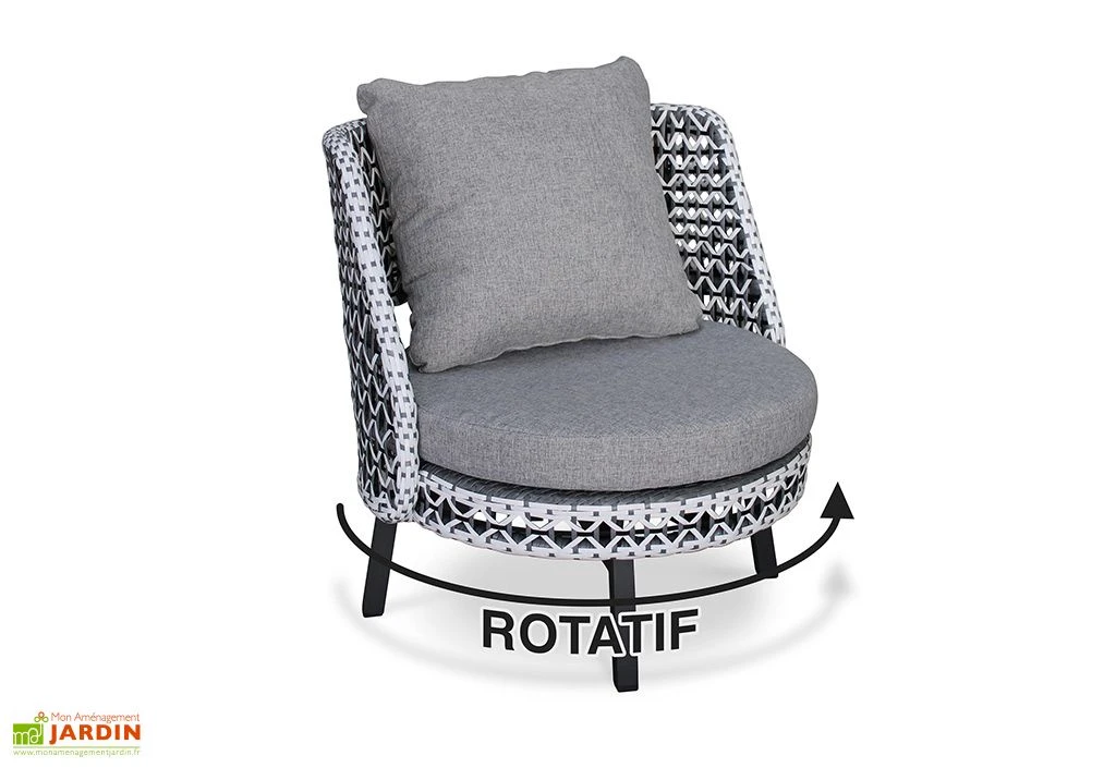 Salon De Jardin 4 Places En Aluminium Et Résine Tressée Agadir 5 Salon De Jardin 4 Places En Aluminium Et Résine Tressée Agadir – Image 5