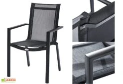 Salon De Jardin HPL Star : Table Extensible + 6 Fauteuils + 4 Chaises -Hevea Jardin Magasin fauteuil salon de jardin aluminium textilene hbl