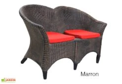 Roto Fauteuil De Jardin Double Design Imitation Rotin - Samba -Hevea Jardin Magasin fauteuil samba marron roto 1