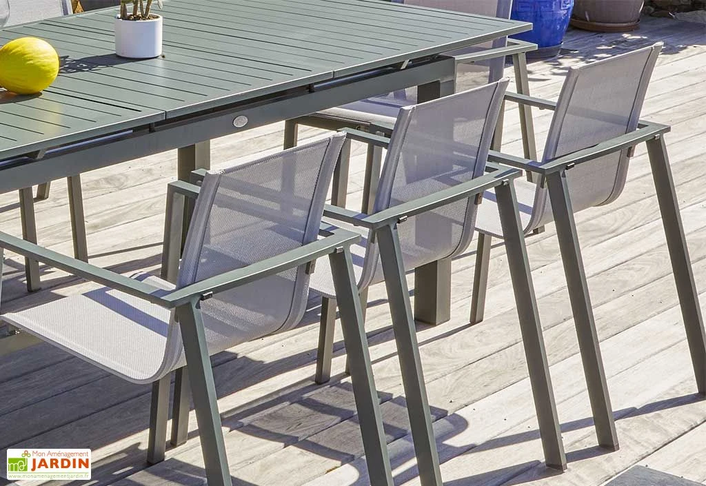 Salon De Jardin Haut 8 Places En Aluminium Et Textilène - Miami 2 Salon De Jardin Haut 8 Places En Aluminium Et Textilène - Miami – Image 2
