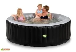 EXIT TOYS Spa Gonflable Extérieur Rond 4 Places Ø 204 Cm – Silver Classic Noir -Hevea Jardin Magasin jacuzzi gonflable exterieur 4 personnes exit toys
