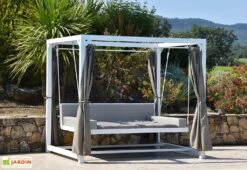 Lit Balancelle De Jardin En Acier Et Rotin Synthétique Deep