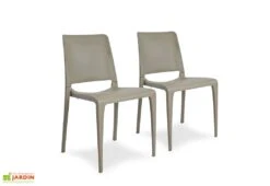Lot De 2 Chaises De Jardin Empilables En Polypropylène Hall -Hevea Jardin Magasin lot 2 chaises jardin empilables polypropylene hall taupe