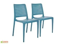 Lot De 2 Chaises De Jardin Empilables En Polypropylène Park -Hevea Jardin Magasin lot 2 chaises jardin empilables polypropylene park bleu