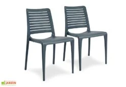 Lot De 2 Chaises De Jardin Empilables En Polypropylène Park -Hevea Jardin Magasin lot 2 chaises jardin empilables polypropylene park gris