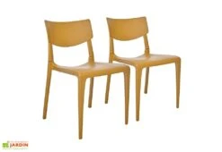 Lot De 2 Chaises De Jardin Empilables En Polypropylène Town -Hevea Jardin Magasin lot 2 chaises jardin empilables polypropylene town jaune