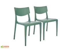 Lot De 2 Chaises De Jardin Empilables En Polypropylène Town -Hevea Jardin Magasin lot 2 chaises jardin empilables polypropylene town vert
