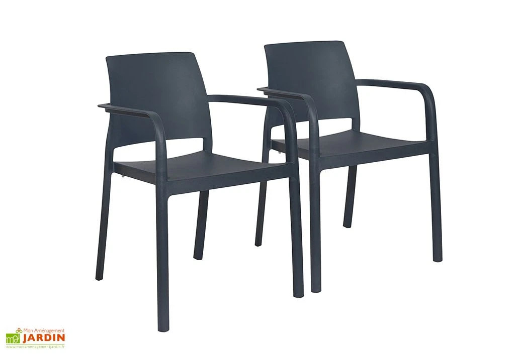 Lot De 2 Fauteuils De Jardin Empilables En Polypropylène Dock 1 Lot De 2 Fauteuils De Jardin Empilables En Polypropylène Dock