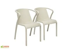 Lot De 2 Fauteuils De Jardin Empilables En Polypropylène Fado -Hevea Jardin Magasin lot 2 fauteuils jardin empilables polypropylene fado sable