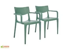 Lot De 2 Fauteuils De Jardin Empilables En Polypropylène Town -Hevea Jardin Magasin lot 2 fauteuils jardin empilables polypropylene town vert