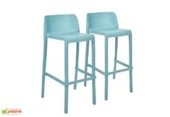 Lot De 2 Tabourets De Bar Extérieurs En Polypropylène Attic