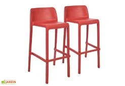Lot De 2 Tabourets De Bar Extérieurs En Polypropylène Attic -Hevea Jardin Magasin lot 2 tabourets bar exterieurs polypropylene attic rouge