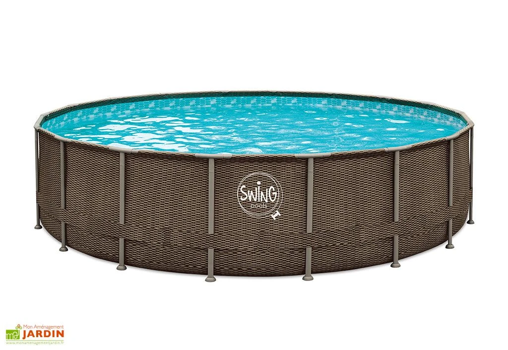 Piscine Hors Sol Tubulaire Ronde – Wicker Design 1 Piscine Hors Sol Tubulaire Ronde – Wicker Design